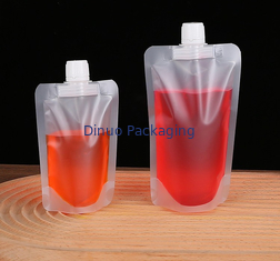口の袋のプラスチック飲料水袋の上の注文の印刷された食品等級の透明な立場