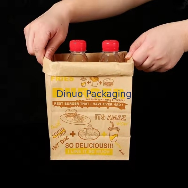 オーダーメイドサイズ 単品ブラウンクラフト紙袋 パン,サンドイッチ フラットボトム 食品 紙袋