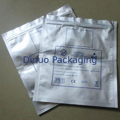 500PCS ESDの保護は反静的な保護のためのジッパー ロック/開いた上の銀を袋に入れる