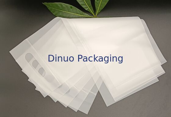 食品や小物のための防湿性と耐久性のあるつや消しCPE再封可能ジッパーバッグ（ハンドル付き）