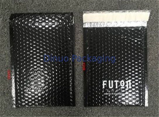 印刷された黒い金属船積みの封筒、180x165 #CD-DCDの注文の泡郵便利用者を防水して下さい