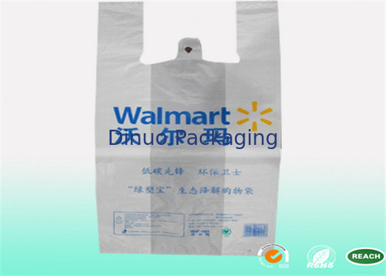 ハンドルが付いている印刷されたプラスチック買い物袋、リサイクルされた生物分解性の買い物袋